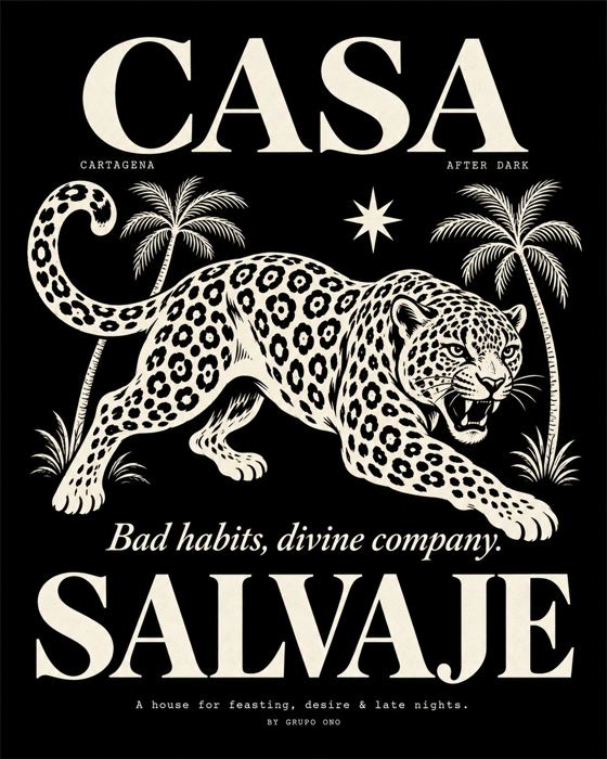 Cartel negro: un leopardo rugiendo