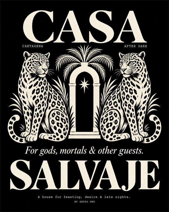 Cartel negro: dos leopardos y un arco