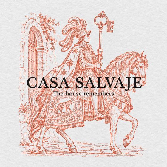 Grabado: un caballero con una llave