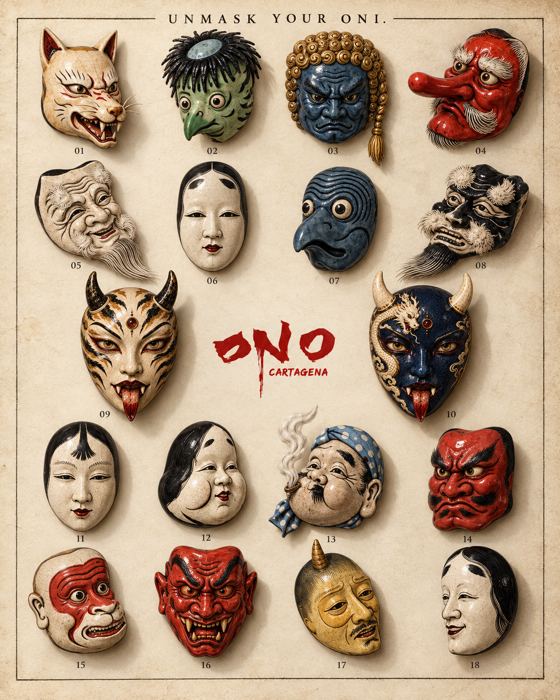 Colección de máscaras japonesas